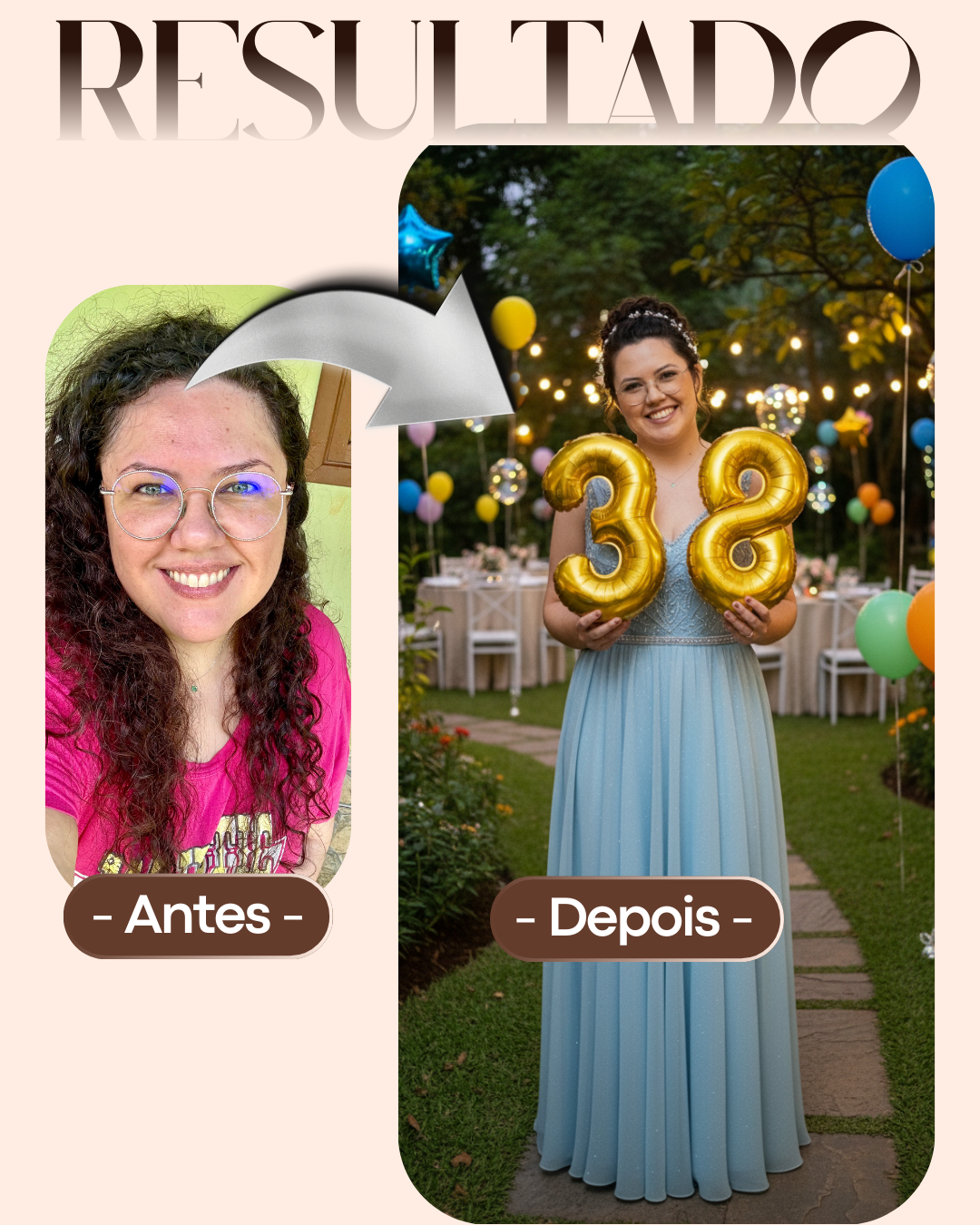 Antes e Depois - Ensaio de Aniversário